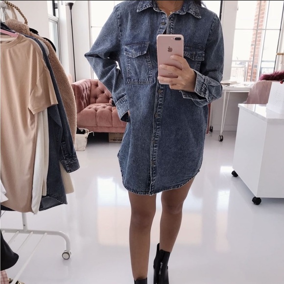 NWT CRYBABY DENIM SHIRT DRESS - Picture 4 of 11